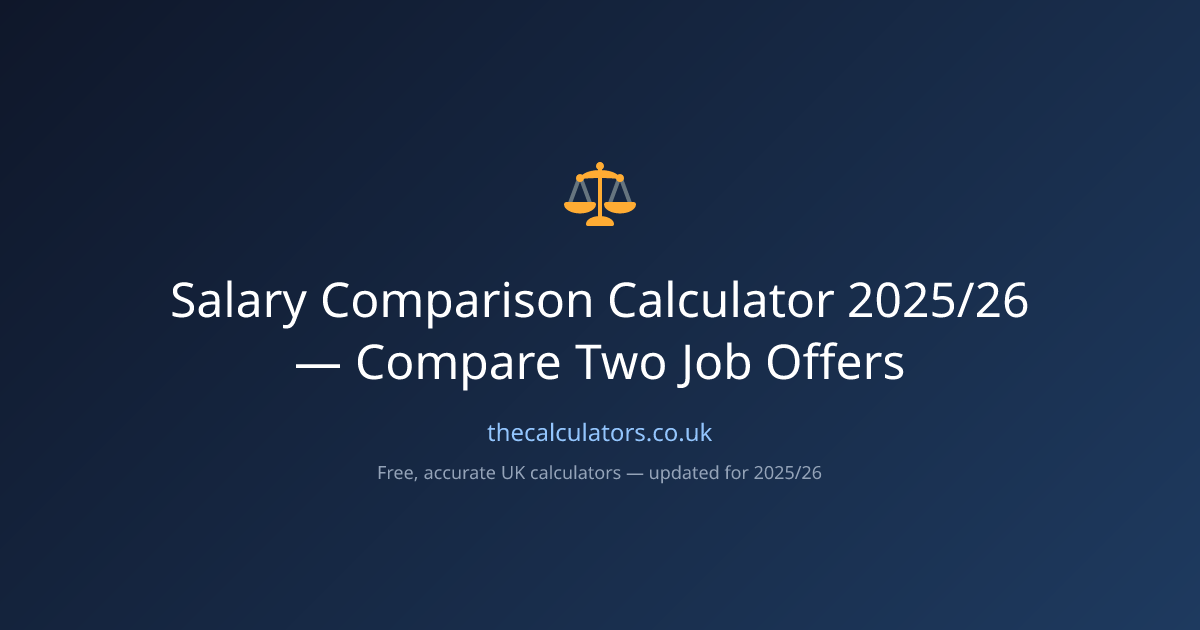 Salary Comparison Calculator 2025/26 — Compare Two Job Offers ...