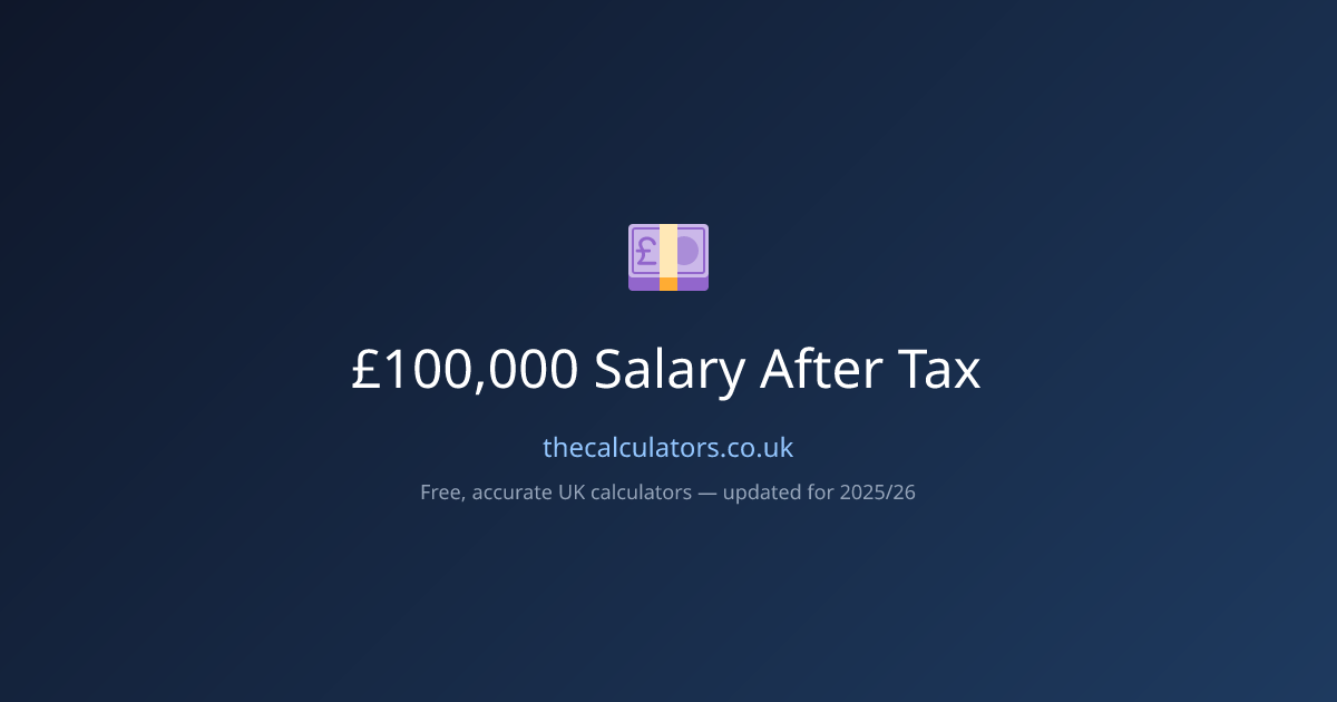 £100,000 Salary After Tax 2025/26 — Take Home Pay Calculator ...